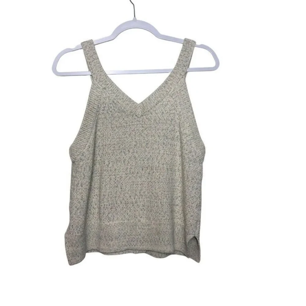 Madewell Marled Wakefield Rainbow Button-Front Sweater Tank Women‎ M Cream Multi